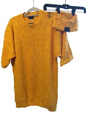Vintage Coogi Australia Yellow Sweater XXXL & Hat